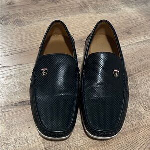 Black Loafers with Emblem
